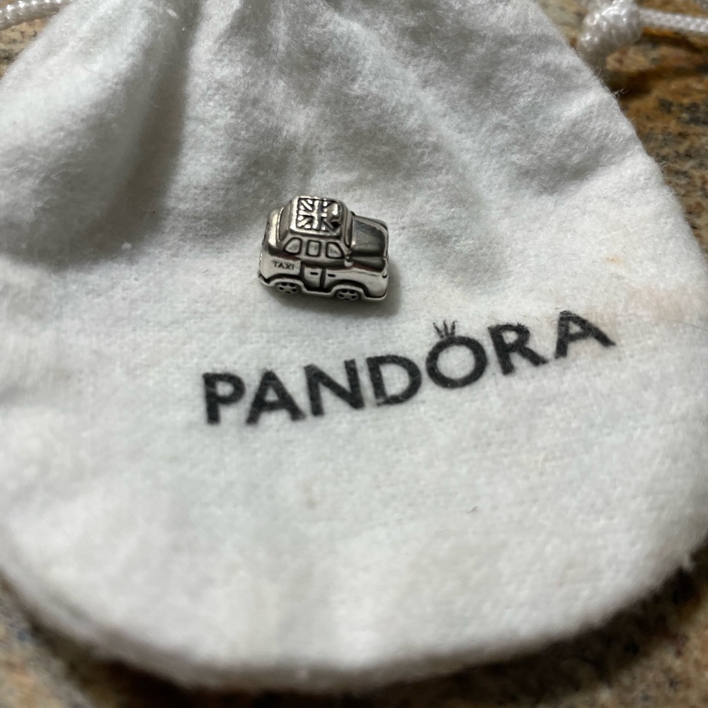 Pandora Silver Taxi Charm Sterling Silver Y2K